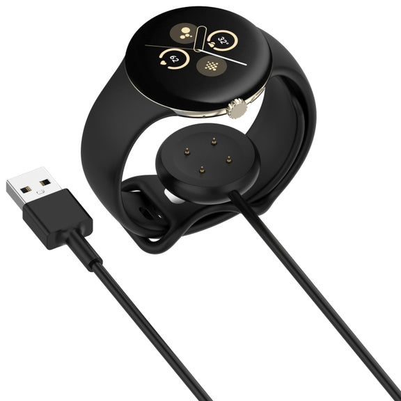 For Google Pixel Watch 3 41 / 45mm USB Interface Smart Watch Charging Cable, Length: 1m(Black)