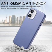 For iPhone 16 Pro Electroplated Metal Button Shockproof Phone Case(Blue)