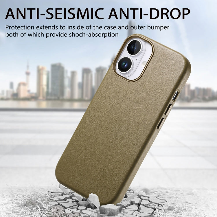 For iPhone 16 Plus Electroplated Metal Button Shockproof Phone Case(Green)