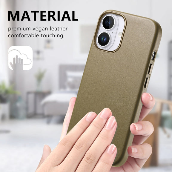 For iPhone 16 Plus Electroplated Metal Button Shockproof Phone Case(Green)