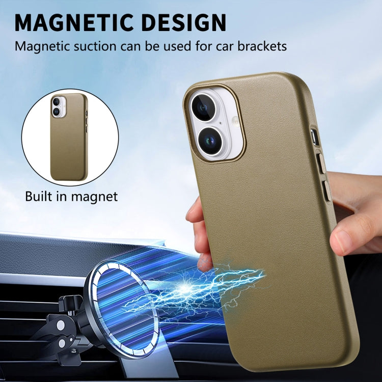 For iPhone 16 Plus Electroplated Metal Button Shockproof Phone Case(Green)