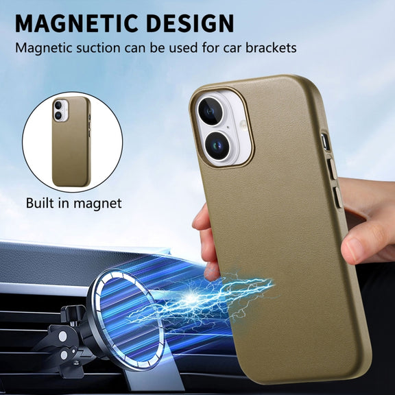 For iPhone 16 Plus Electroplated Metal Button Shockproof Phone Case(Green)
