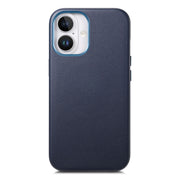 For iPhone 16 Electroplated Metal Button Shockproof Phone Case(Dark Blue)