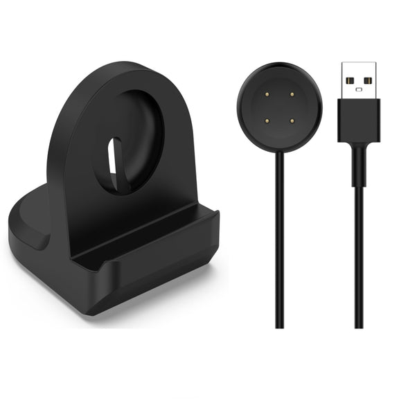 For Google Pixel Watch 3 41 / 45mm Smart Watch Silicone Charging Holder with Charging Cable(Black)