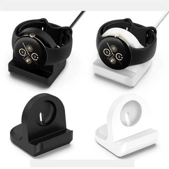For Google Pixel Watch 3 41 / 45mm Smart Watch Silicone Charging Holder with Charging Cable(White)