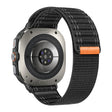 For Samsung Galaxy Watch Ultra 47mm Sea Wave Texture Nylon Hook and Loop Fastener Watch Band(Black) - Watch Bands by PMC TechLife | Online Shopping South Africa | PMC TechLife | Buy Now Pay Later Mobicred