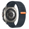 For Samsung Galaxy Watch Ultra 47mm Sea Wave Texture Nylon Hook and Loop Fastener Watch Band(Dark Blue) - Watch Bands by PMC TechLife | Online Shopping South Africa | PMC TechLife | Buy Now Pay Later Mobicred