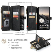For Google Pixel 9 / 9 Pro CaseMe C30 Card Slots Zipper Wallet Leather Phone Case(Black)