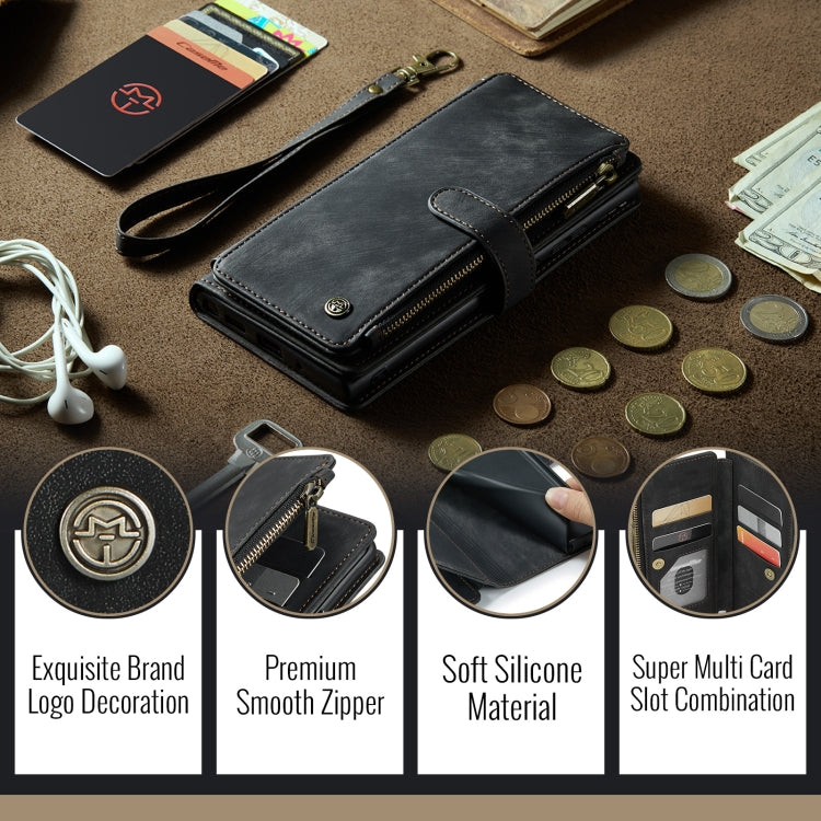 For Google Pixel 9 / 9 Pro CaseMe C30 Card Slots Zipper Wallet Leather Phone Case(Black)