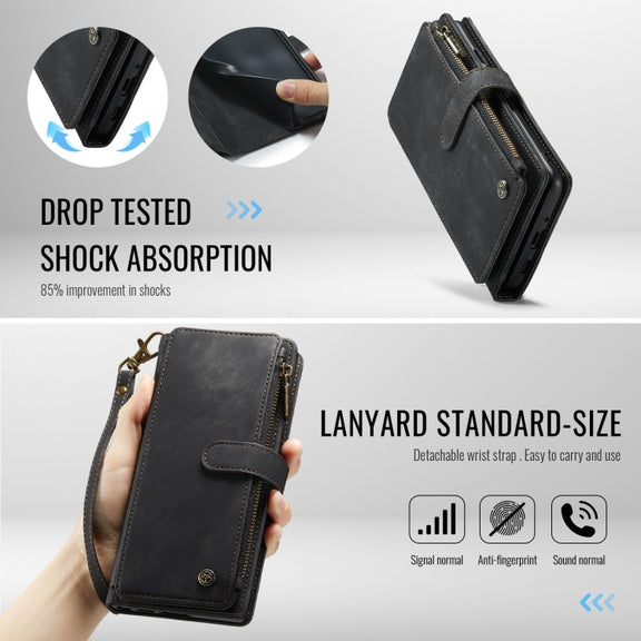 For Google Pixel 9 / 9 Pro CaseMe C30 Card Slots Zipper Wallet Leather Phone Case(Black)
