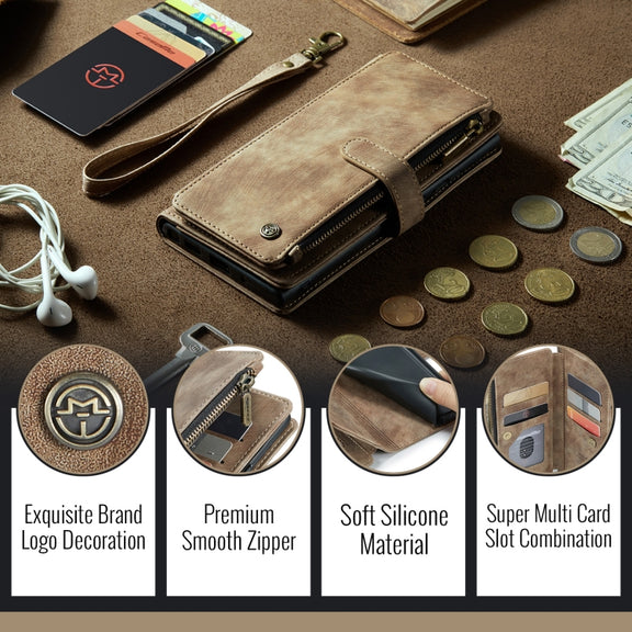 For Google Pixel 9 / 9 Pro CaseMe C30 Card Slots Zipper Wallet Leather Phone Case(Brown)