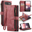 For Google Pixel 9 / 9 Pro CaseMe C30 Card Slots Zipper Wallet Leather Phone Case(Wine Red) - Google Cases by CaseMe | Online Shopping South Africa | PMC Jewellery | Buy Now Pay Later Mobicred