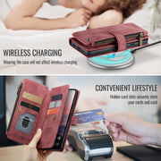 For Google Pixel 9 / 9 Pro CaseMe C30 Card Slots Zipper Wallet Leather Phone Case(Wine Red)