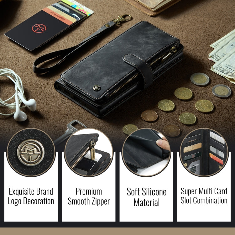 For Google Pixel 9 Pro XL CaseMe C30 Card Slots Zipper Wallet Leather Phone Case(Black)