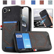 For iPhone 16e Denim Texture Leather Skin Phone Case with Card Slot(Black) - iPhone 16e Cases by PMC TechLife | Online Shopping South Africa | PMC TechLife | Buy Now Pay Later Mobicred