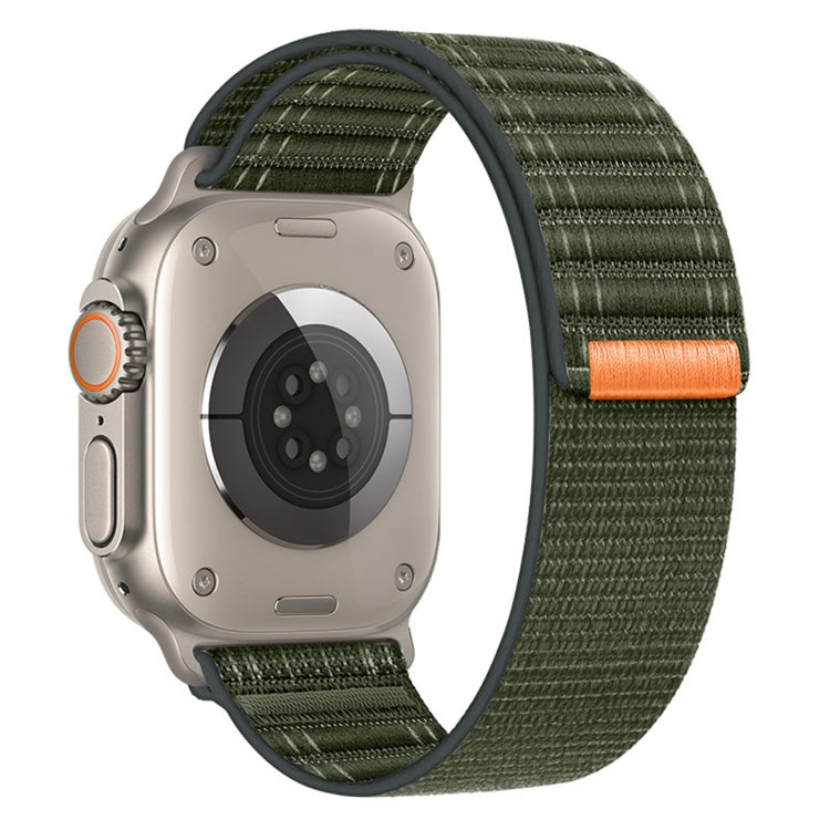 For Apple Watch Ultra 49mm Sea Wave Nylon Hook and Loop Fastener Watch Band(Army Green)