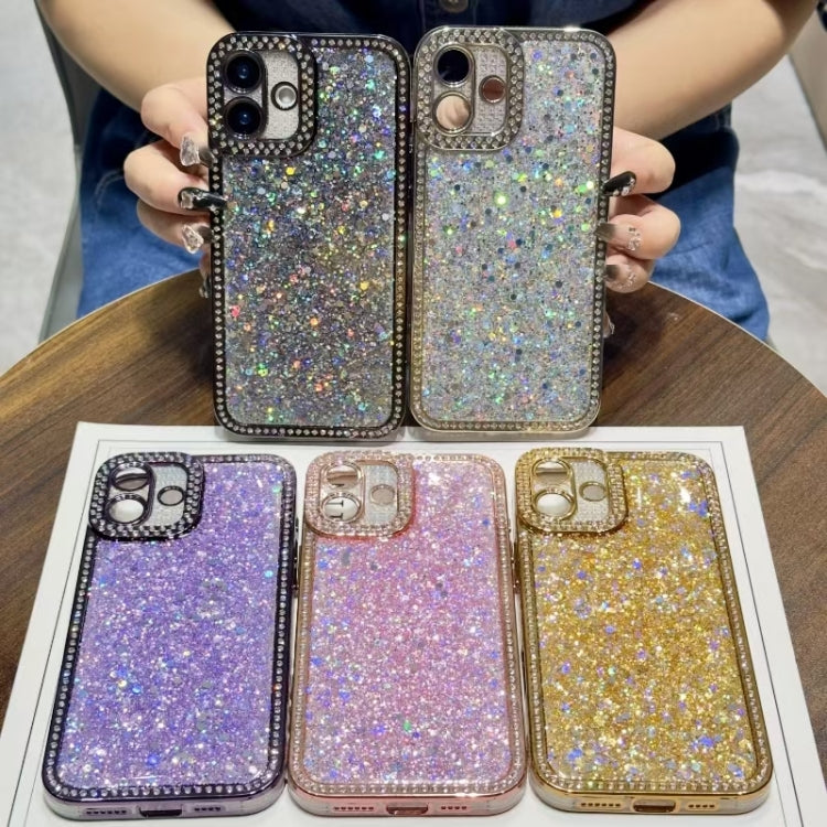 For iPhone 16 Plus Diamond Glitter Sequins TPU Phone Case(Silver)