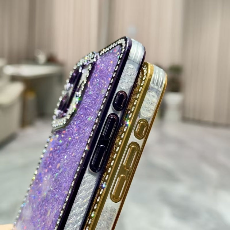 For iPhone 16 Plus Diamond Glitter Sequins TPU Phone Case(Silver)