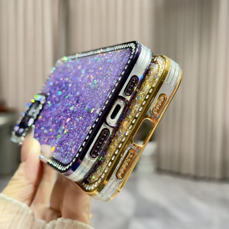 For iPhone 16 Pro Diamond Glitter Sequins TPU Phone Case(Gold)