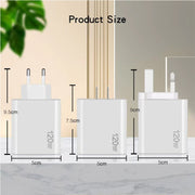120W 3 PD Type-C Dual USB Multi Port Quick Charger for Mobile Phones, US Plug(Black)