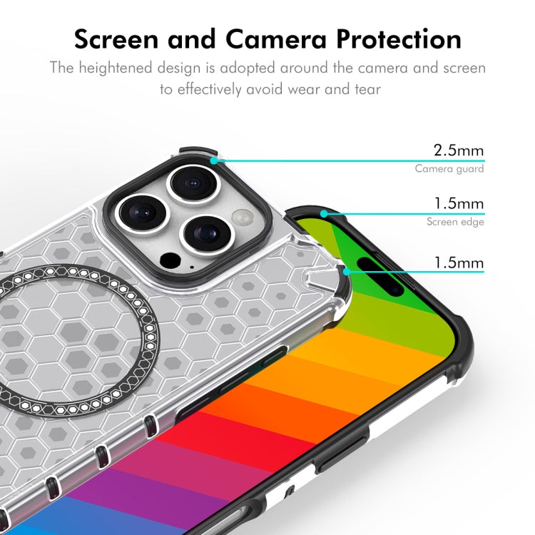 For iPhone 16 Pro Max ENKAY Hat-Prince Honeycomb MagSafe Shockproof Phone Case with Large Arc Edge Film(Green)