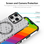 For iPhone 16 Pro Max ENKAY Hat-Prince Honeycomb MagSafe Shockproof Phone Case with Large Arc Edge Film(Green)