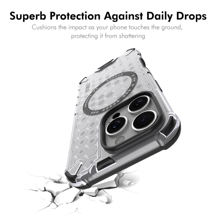 For iPhone 16 Pro Max ENKAY Hat-Prince Honeycomb MagSafe Shockproof Phone Case with Large Arc Edge Film(Green)
