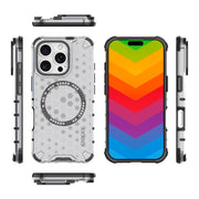 For iPhone 16 Pro ENKAY Hat-Prince Honeycomb MagSafe Shockproof Phone Case with Large Arc Edge Film(Grey)