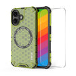For iPhone 16 Plus ENKAY Hat-Prince Honeycomb MagSafe Shockproof Phone Case with Large Arc Edge Film(Green) - iPhone 16 Plus Cases by ENKAY | Online Shopping South Africa | PMC TechLife | Buy Now Pay Later Mobicred