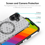 For iPhone 16 Plus ENKAY Hat-Prince Honeycomb MagSafe Shockproof Phone Case with Large Arc Edge Film(Green)