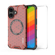 For iPhone 16 ENKAY Hat-Prince Honeycomb MagSafe Shockproof Phone Case with Large Arc Edge Film(Red) - iPhone 16 Cases by ENKAY | Online Shopping South Africa | PMC TechLife | Buy Now Pay Later Mobicred