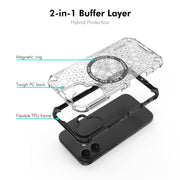 For iPhone 16 ENKAY Hat-Prince Honeycomb MagSafe Shockproof Phone Case with Large Arc Edge Film(Green)