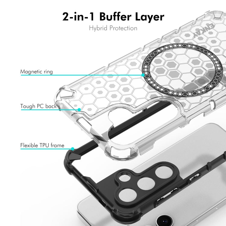 For Samsung Galaxy S24+ 5G ENKAY Hat-Prince Honeycomb MagSafe Shockproof Phone Case with 0.18mm Film(Green)