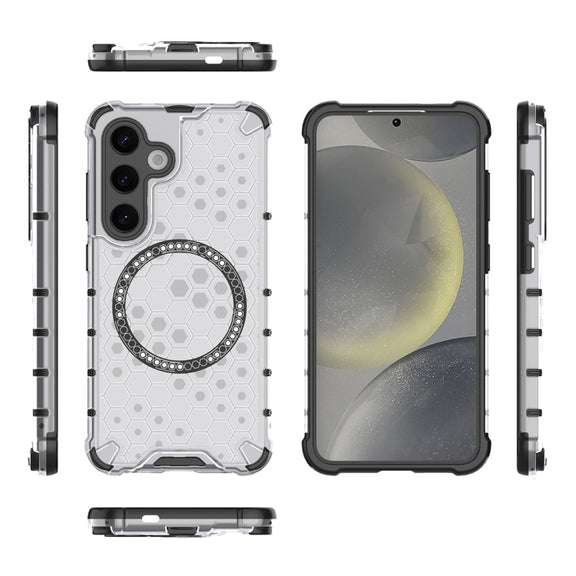 For Samsung Galaxy S24 5G ENKAY Hat-Prince Honeycomb MagSafe Shockproof Phone Case with 0.18mm Film(Grey)