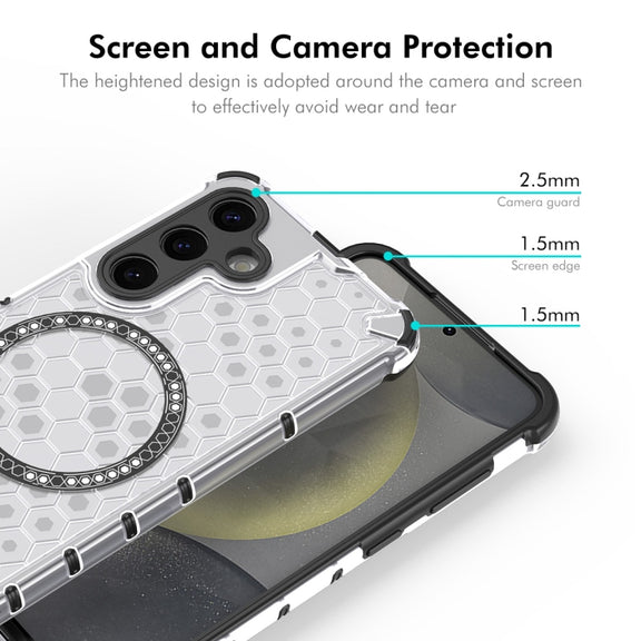 For Samsung Galaxy S24 5G ENKAY Hat-Prince Honeycomb MagSafe Shockproof Phone Case with 0.18mm Film(Grey)