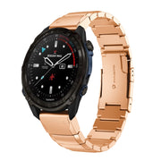 For Garmin Descent Mk3i  51mm Tortoise Shell 26mm Stainless Steel Watch Band(Rose Gold)