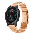 For Garmin Fenix E 47mm Tortoise Shell 22mm Stainless Steel Watch Band(Rose Gold) - free shipping - PMC TechLife - Order now!