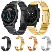 For Garmin Epix Pro 47mm Tortoise Shell 22mm Stainless Steel Watch Band(Gold)