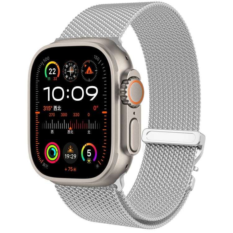 For Apple Watch 10 42mm Mech Milan Metal Mesh Watch Band(Silver)
