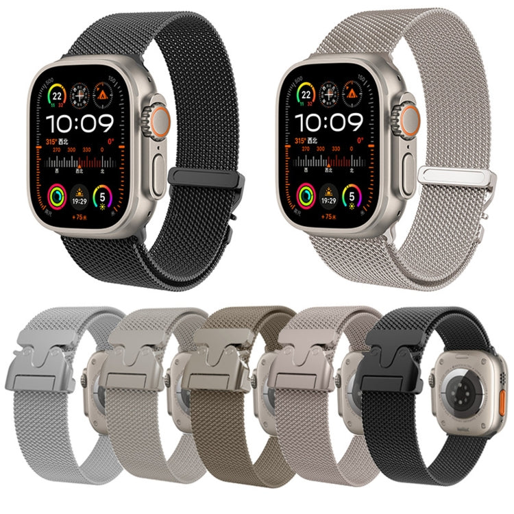 For Apple Watch 10 46mm Mech Milan Metal Mesh Watch Band(Silver)
