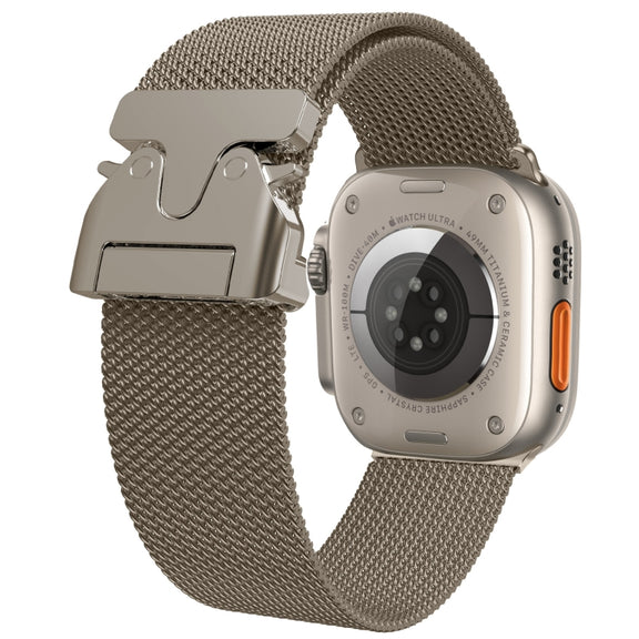 For Apple Watch 10 46mm Mech Milan Metal Mesh Watch Band(Silver)