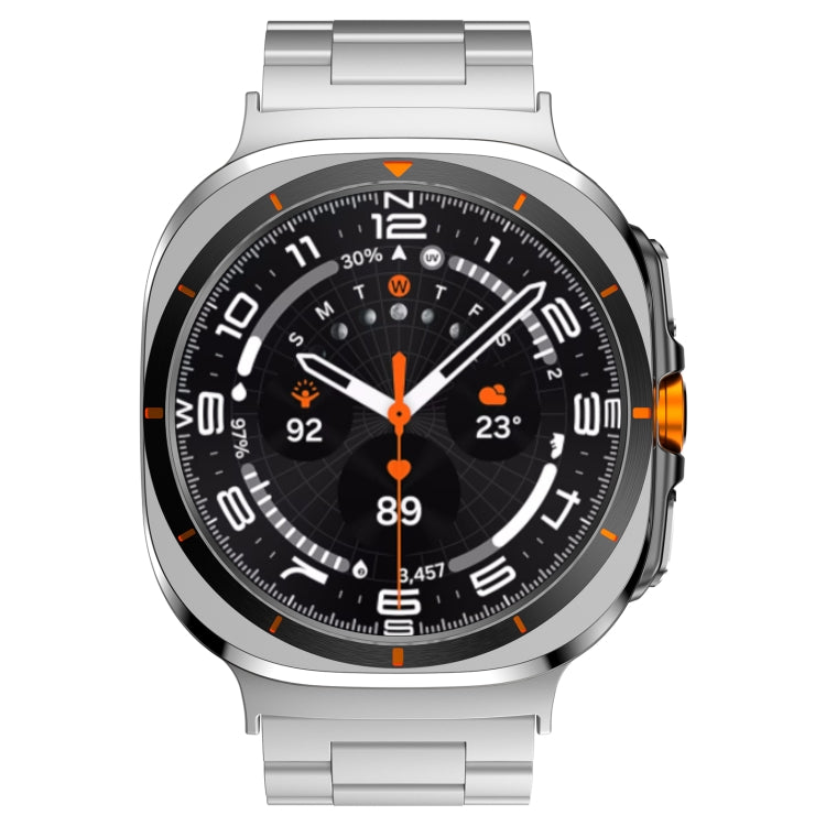 For Samsung Galaxy Watch Ultra 47mm Three Beads Titanium Alloy Metal Watch Band(Silver)