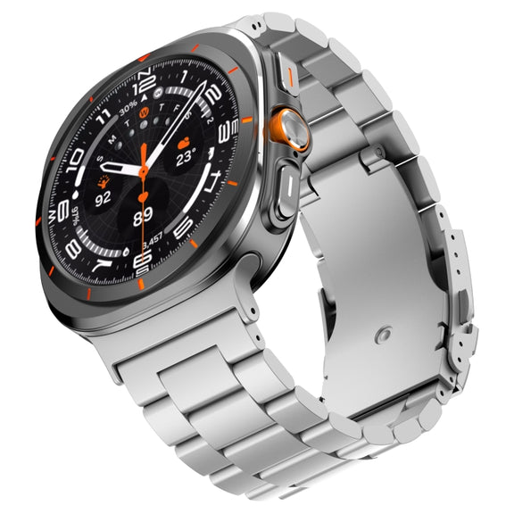 For Samsung Galaxy Watch Ultra 47mm Three Beads Titanium Alloy Metal Watch Band(Silver)