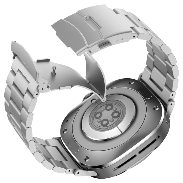 For Samsung Galaxy Watch Ultra 47mm Three Beads Titanium Alloy Metal Watch Band(Silver)