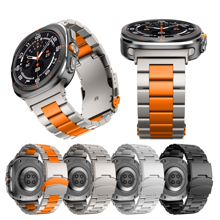 For Samsung Galaxy Watch Ultra 47mm Three Beads Titanium Alloy Metal Watch Band(Silver)