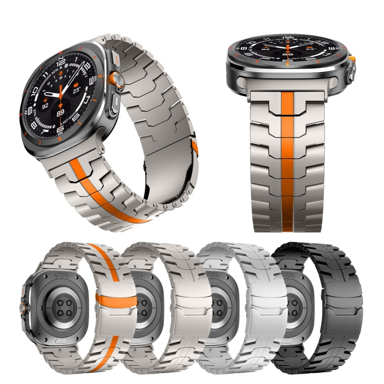 For Samsung Galaxy Watch Ultra 47mm Titanium Alloy Metal Watch Band(Titanium Orange)
