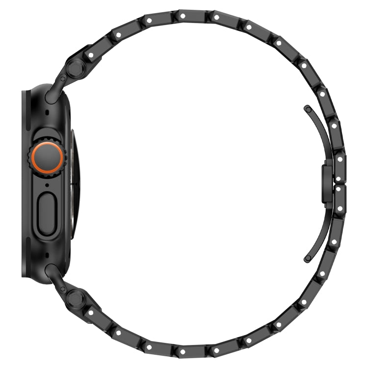 For Apple Watch Series 9 45mm Pathfinder Stainless Steel Metal Watch Band(Black)