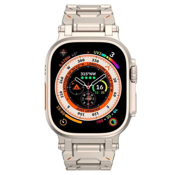 For Apple Watch Series 9 45mm Pathfinder Stainless Steel Metal Watch Band(Titanium Color)