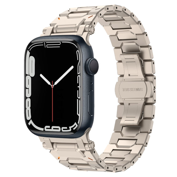 For Apple Watch Series 7 45mm Pathfinder Stainless Steel Metal Watch Band(Titanium Color)
