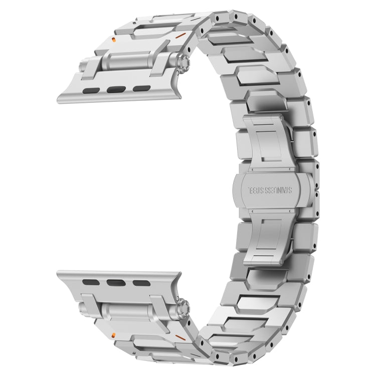 For Apple Watch Series 7 45mm Pathfinder Stainless Steel Metal Watch Band(Silver)